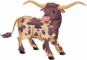 VBS Wonder Junction cow image of a long horn VBS Wonder Junction cow