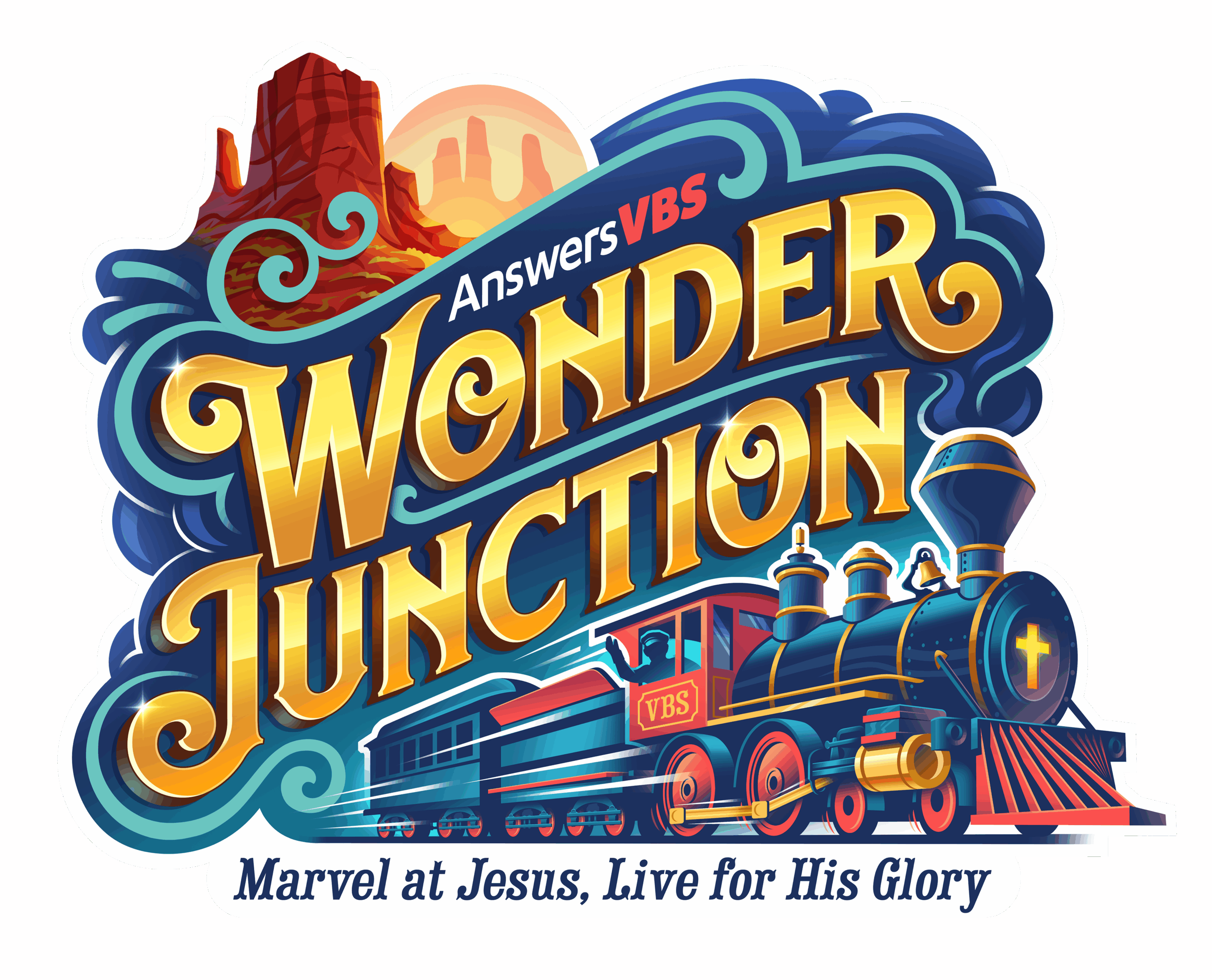 Wonder Junction Vacation Bible School logo